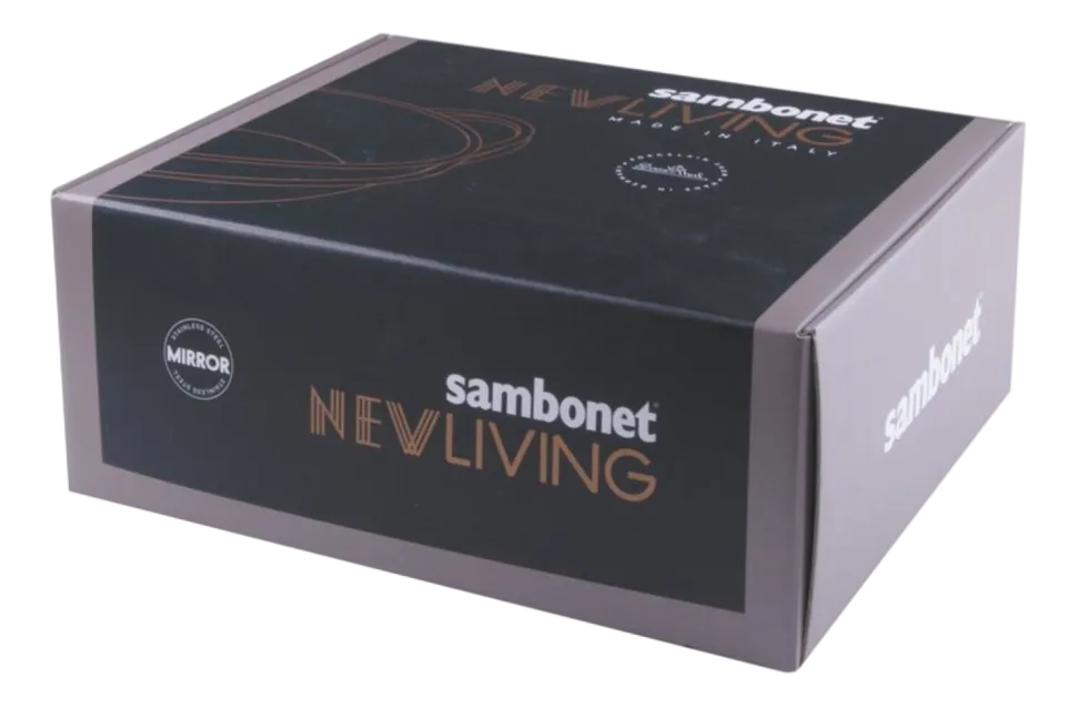 Serveerschaal Sambonet New Living Holder With Oval Porcelain 44 x 27 cm