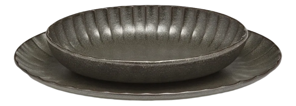 Serveerschaal Serax Inku Tableware Green S 19 x 13 x 3,7 cm