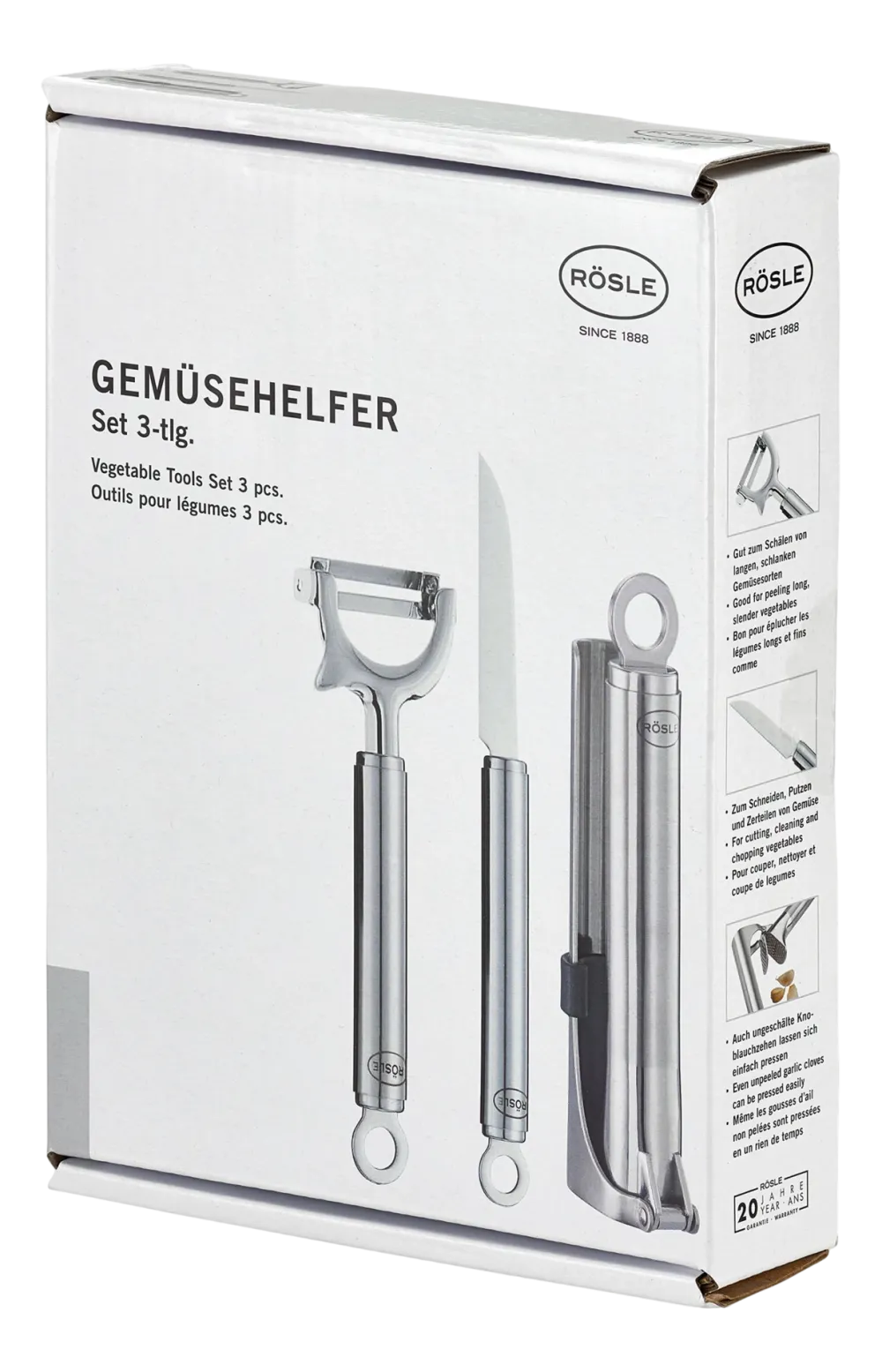 Rosle Serveerset Rösle Keuken Dunschiller, Schilmes en Knoflookpers (3-Delig) Hot