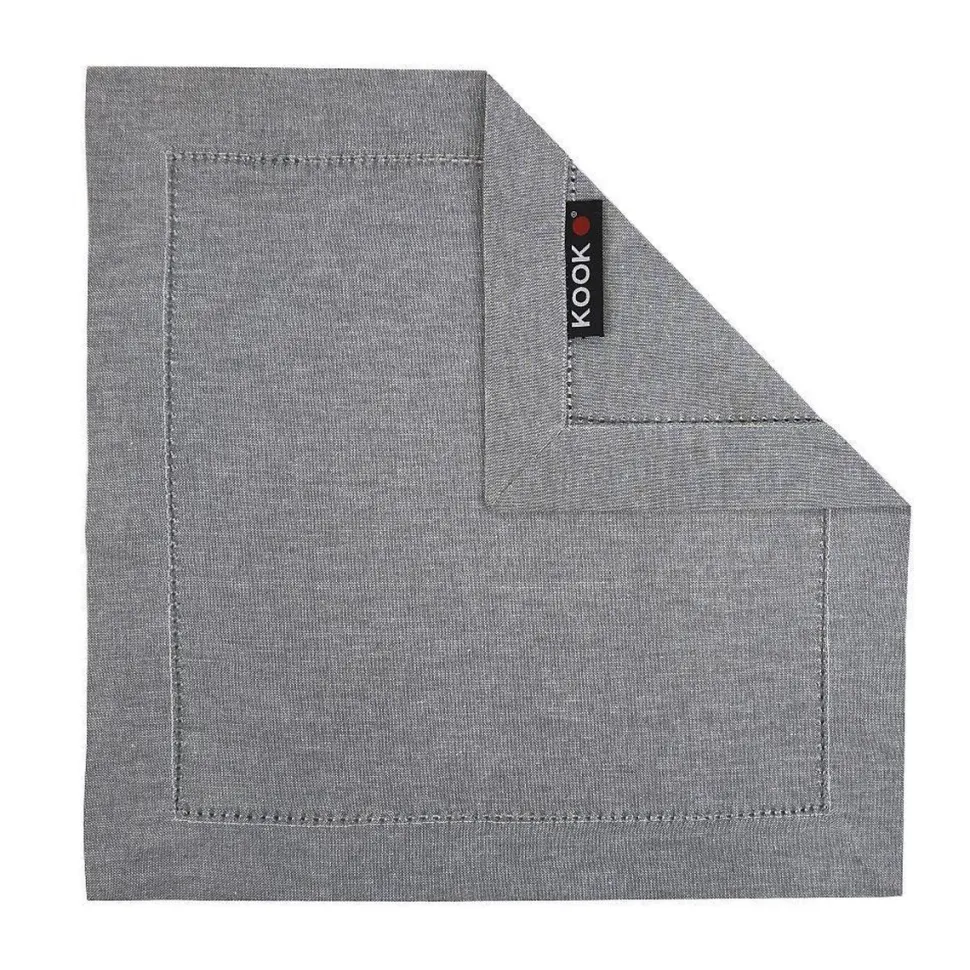 Servet KOOK Gemeleerd Grijs (set van 4)