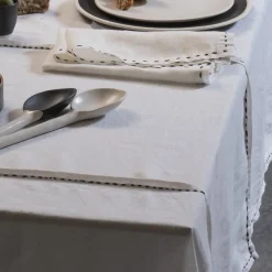 The Table Servet Weave Linnen Rice And Grey (Set van 2) Online