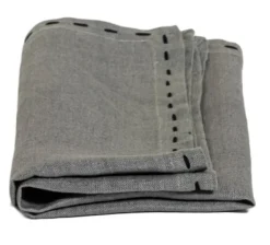 Servet The Table Weave Linnen Earl Gray And Black (Set van 2)