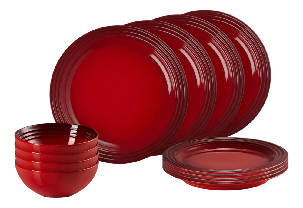 Le Creuset Servies Vancouver Kersenrood Set van 12 Discount