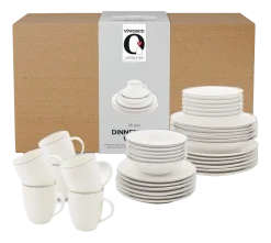 Servies vtwonen Set Of 36 Dinnerware White-Blue Line (36-delig)