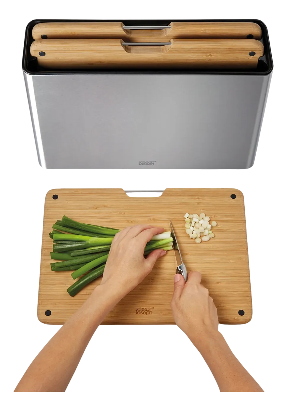 Snijplank Joseph Joseph Folio Steel Bamboo (3-delig)