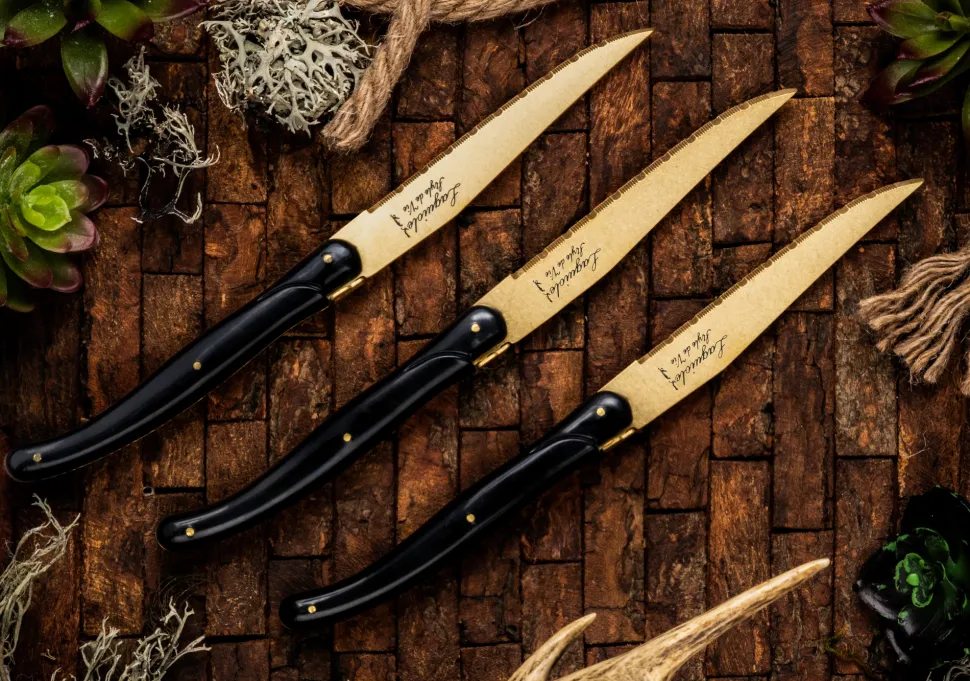 Steakmes Laguiole Style de Vie Prestige Line Gold Stonewash (6-Delig)