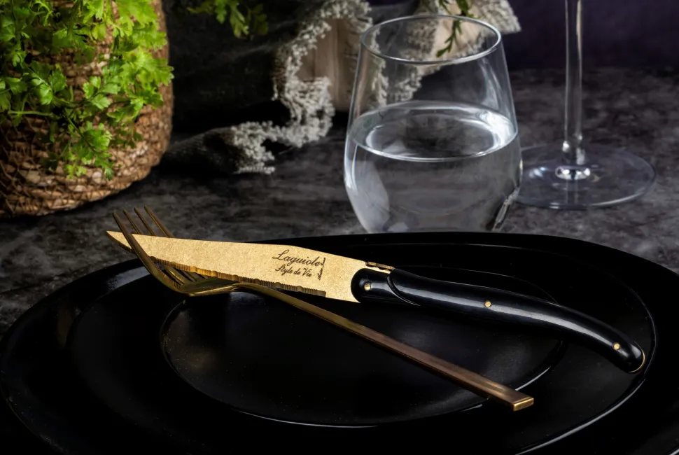 Steakmes Laguiole Style de Vie Prestige Line Gold Stonewash (6-Delig)