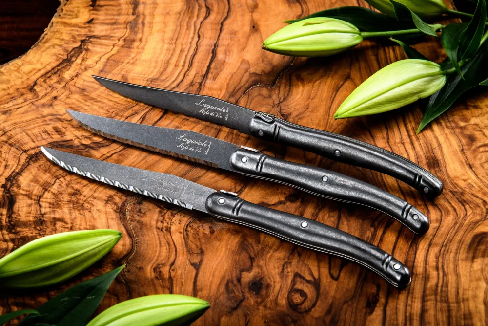 Laguiole Style de Vie Steakmes Premium Line Black Stonewash (6-Delig)