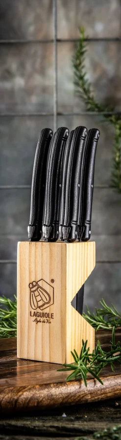 Laguiole Style de Vie Steakmes Premium Line Black Stonewash (6-Delig)
