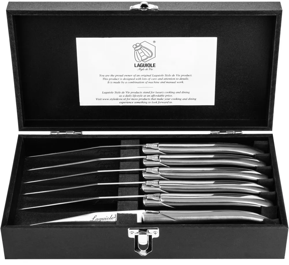 Laguiole Style de Vie Steakmes Luxury Line RVS (6-Delig)