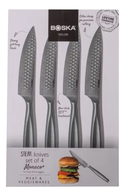 Boska Steakmessenset Monaco+ Silver (Set van 4) Hot