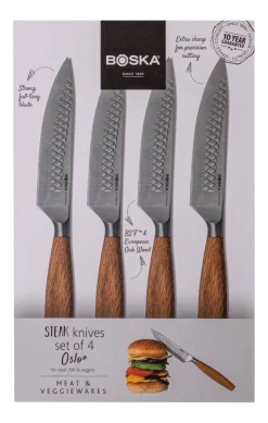 Steakmessenset Boska Oslo+ Brown / Silver (Set van 4)