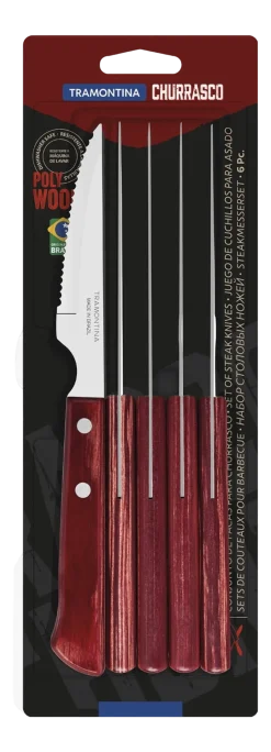 Steak- of Pizzamessenset Tramontina Spaanse Stijl Rood (Set van 6)