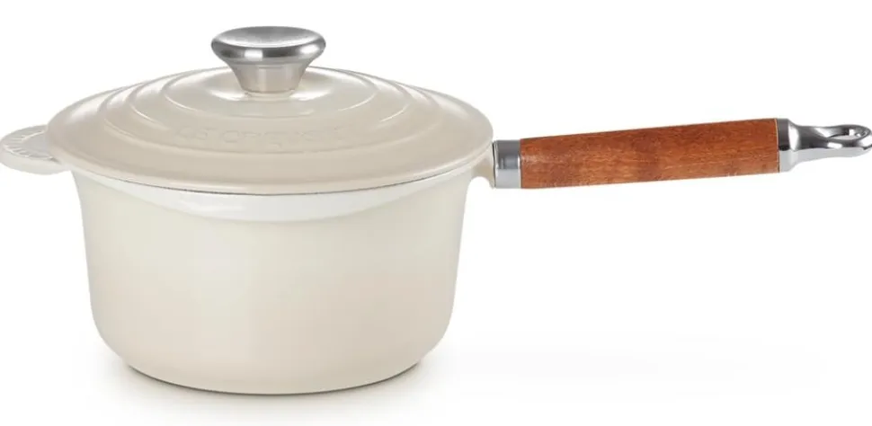Steelpan/Sauspan Le Creuset Gietijzer met Deksel Meringue 18 cm