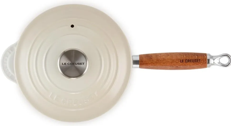 Steelpan/Sauspan Le Creuset Gietijzer met Deksel Meringue 18 cm