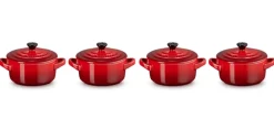 Stoofpannetje Le Creuset Kersenrood 10 cm (4-Delig)
