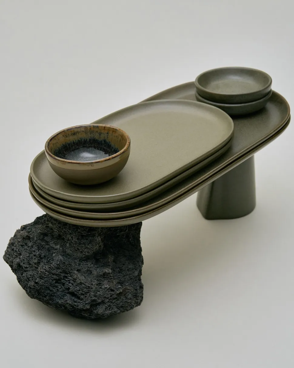 Tapasbord Serax Surface Tableware By Sergio Herman Camo Green L 35,5 x 17 cm