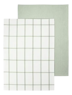 Theedoek Blomus Taulo Square White / Desert Sage 50 x 70 cm (Set van 2)