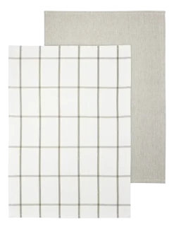 Blomus Theedoek Taulo Square White / Mourning Dove 50 x 70 cm (Set van 2) Hot