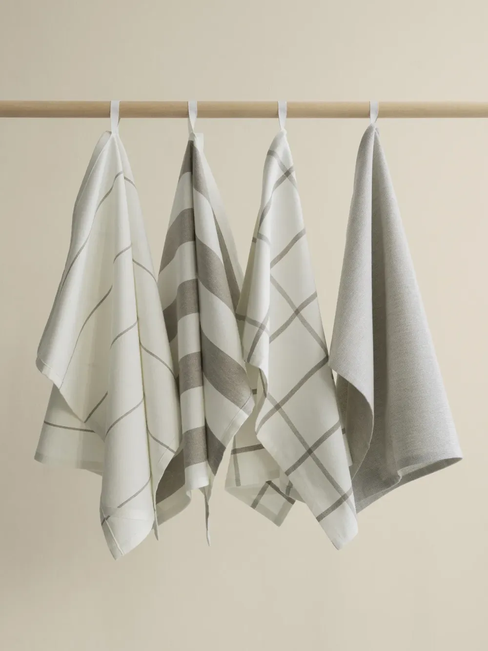 Blomus Theedoek Taulo Square White / Mourning Dove 50 x 70 cm (Set van 2) Hot