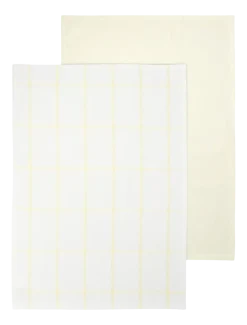 Blomus Theedoek Taulo Square White / Transparent Yellow 50 x 70 cm (Set van 2) Clearance