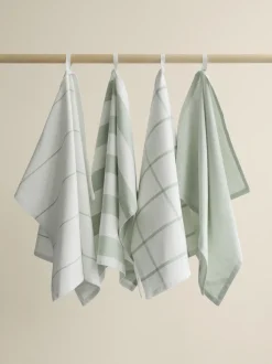 Theedoek Blomus Taulo Stripes White / Desert Sage 50 x 70 cm (Set van 2)