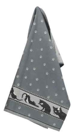 Theedoek Bunzlau Castle Cats Anthracite TeaTowelCatsAnthracite - 65 x 65 cm