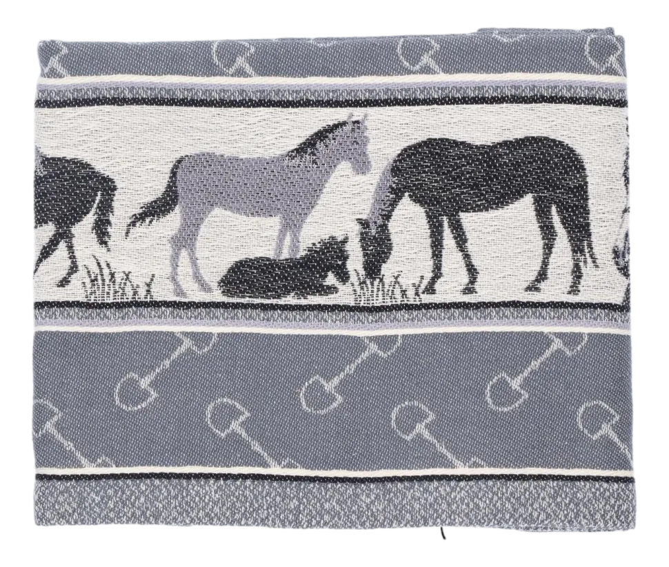 Theedoek Bunzlau Castle Horse Anthracite TeaTowelHorseAnthracite - 65 x 65 cm