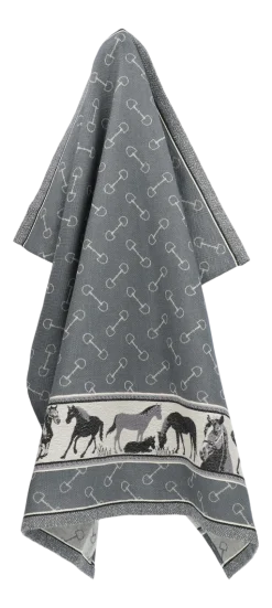 Theedoek Bunzlau Castle Horse Anthracite TeaTowelHorseAnthracite - 65 x 65 cm