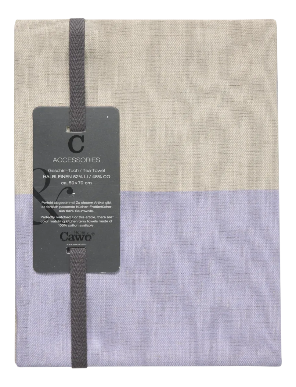 Theedoek Cawö Duo Cuisine Lavender/Linnen (Set van 4)