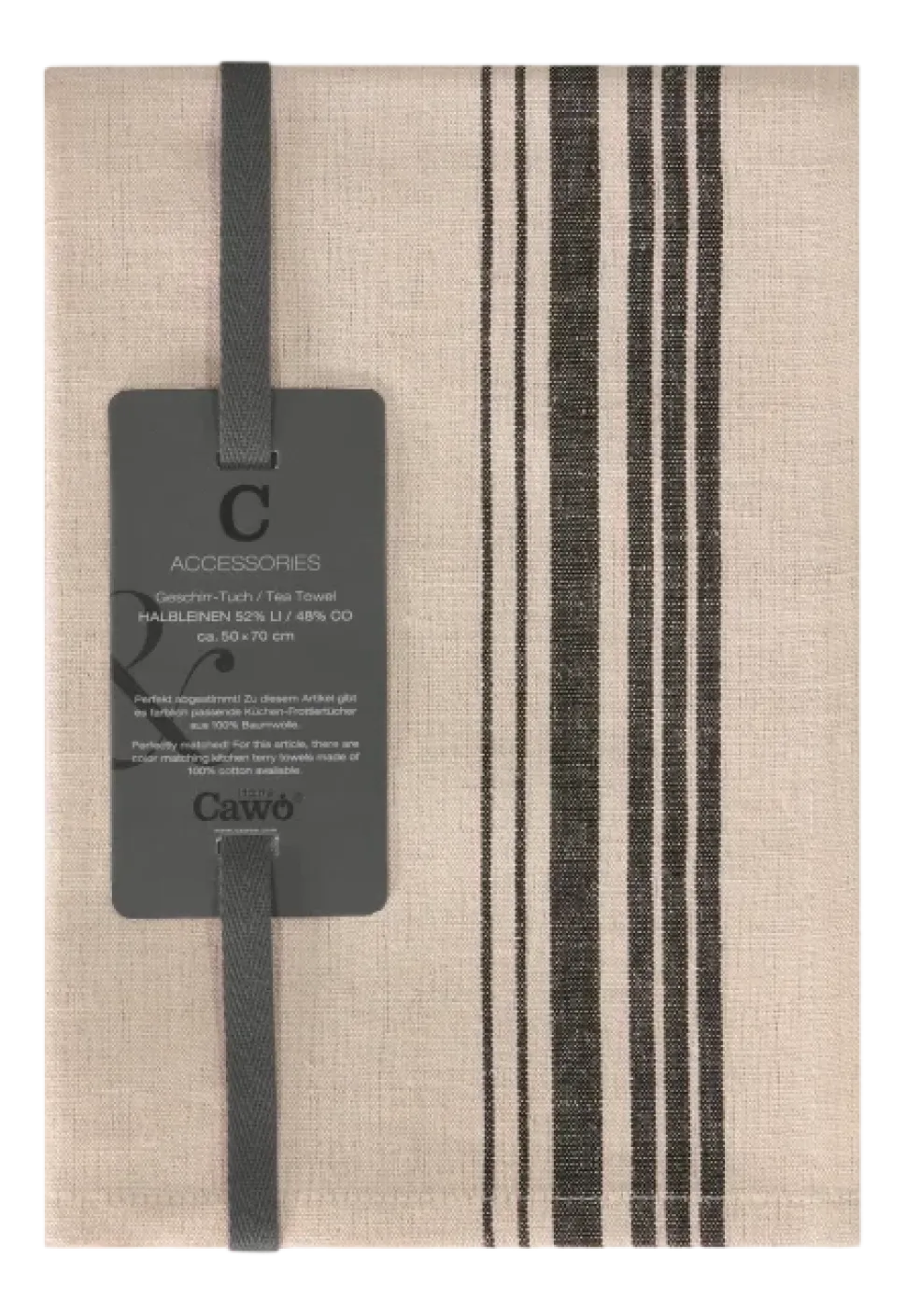 Theedoek Cawö Nature Accent Linen (Set van 4)