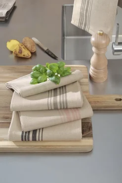 Theedoek Cawö Nature Accent Linen (Set van 4)