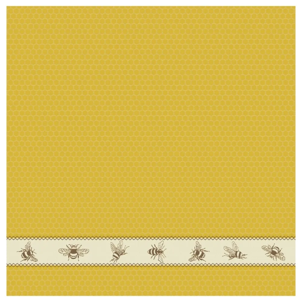 DDDDD Theedoek Bees Yellow (set van 6) Clearance
