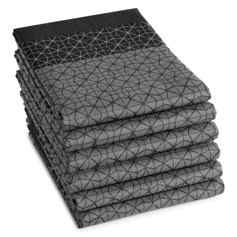 Theedoek DDDDD Chrystal Black 60 x 65 cm (6-Delig)