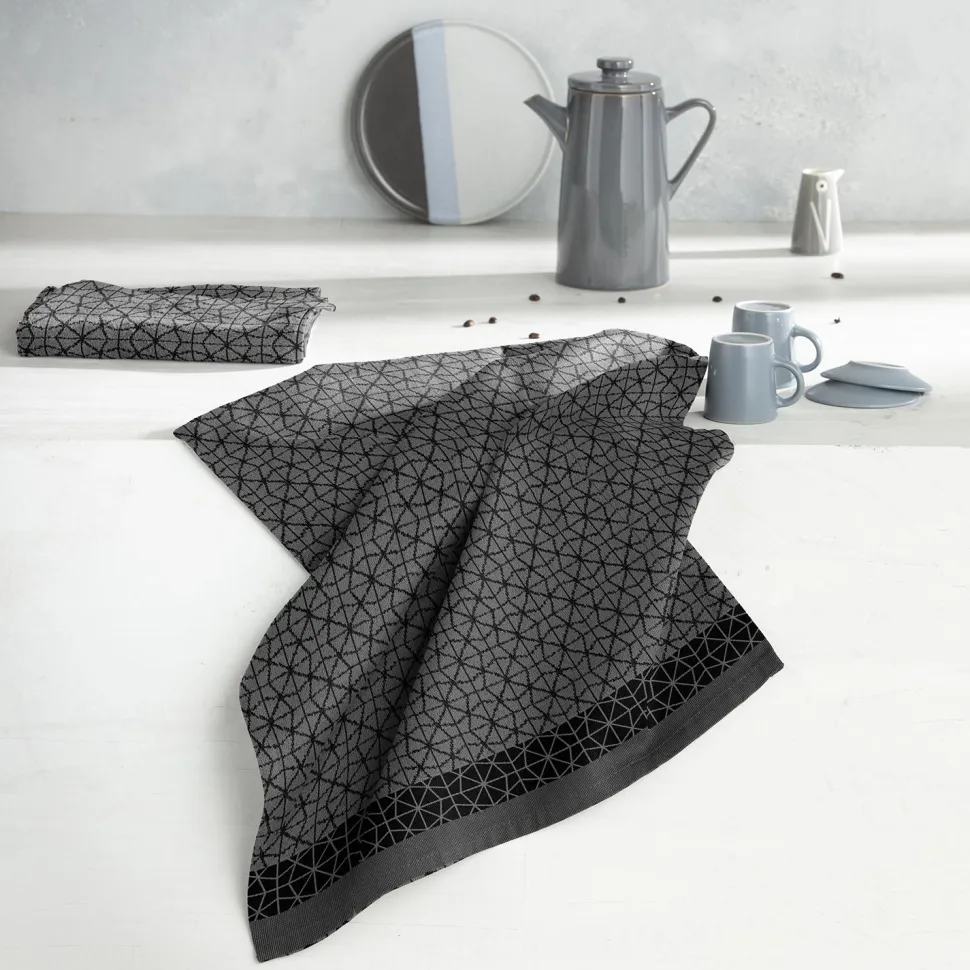 Theedoek DDDDD Chrystal Black 60 x 65 cm (6-Delig)