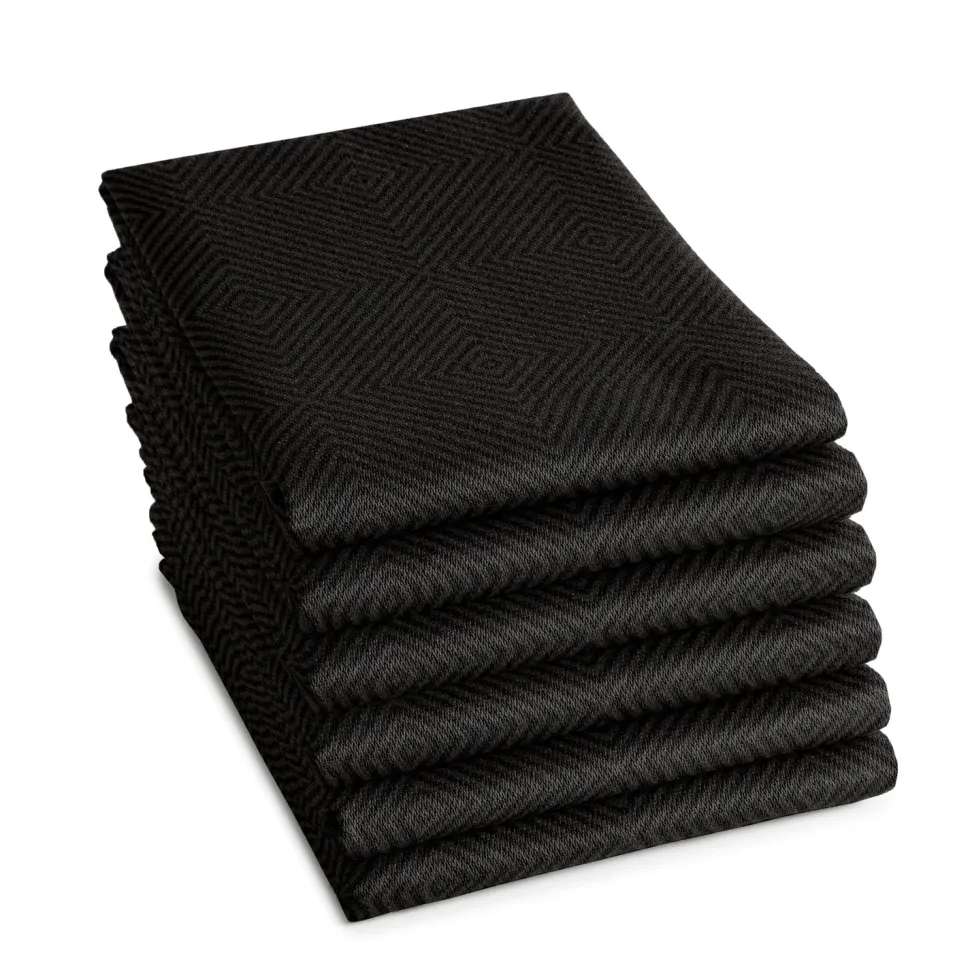 Theedoek DDDDD Cisis Ebony (set van 6)