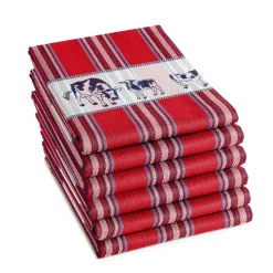 Theedoek DDDDD Friesian Red (set van 6)