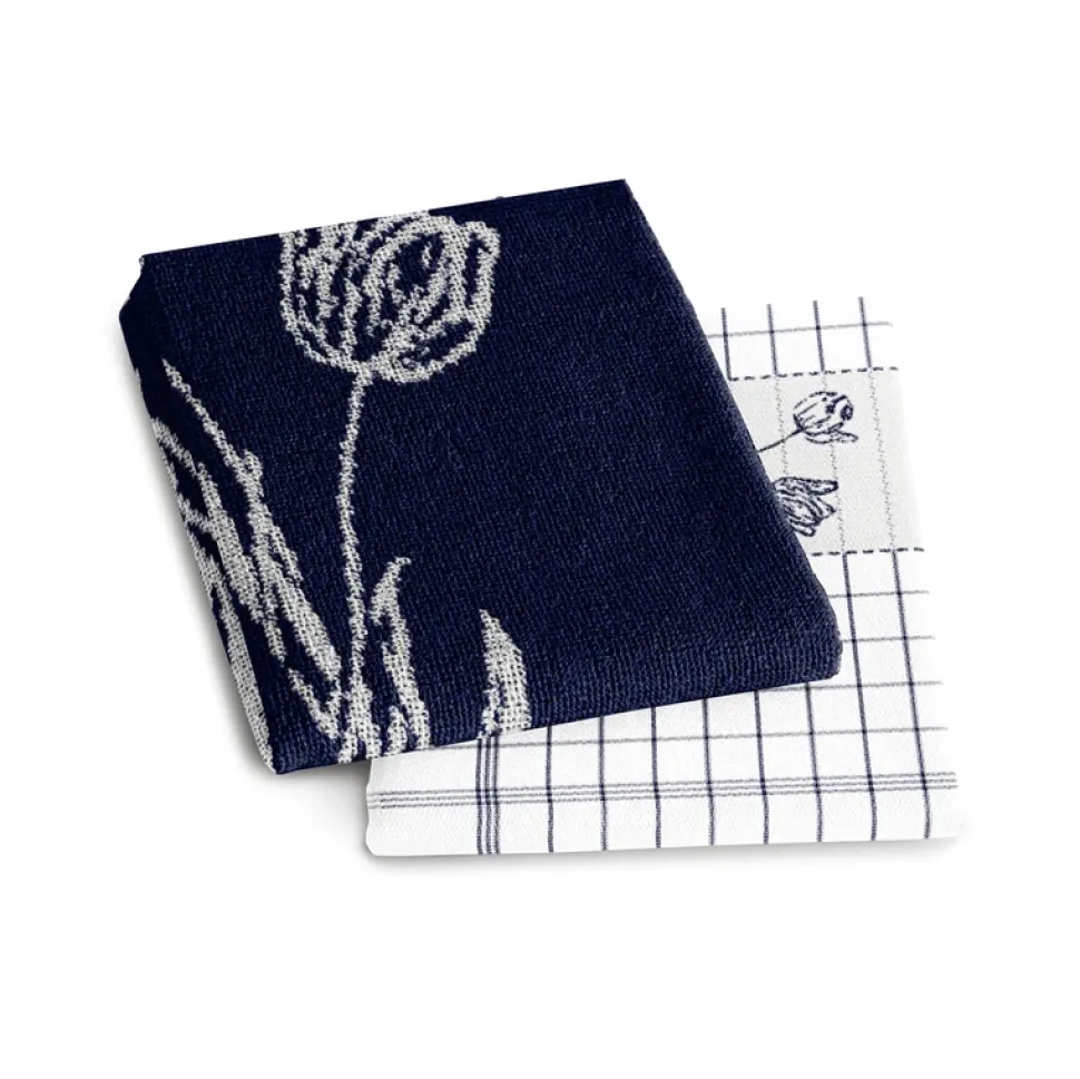Theedoek DDDDD Lisse Blue (set van 6)