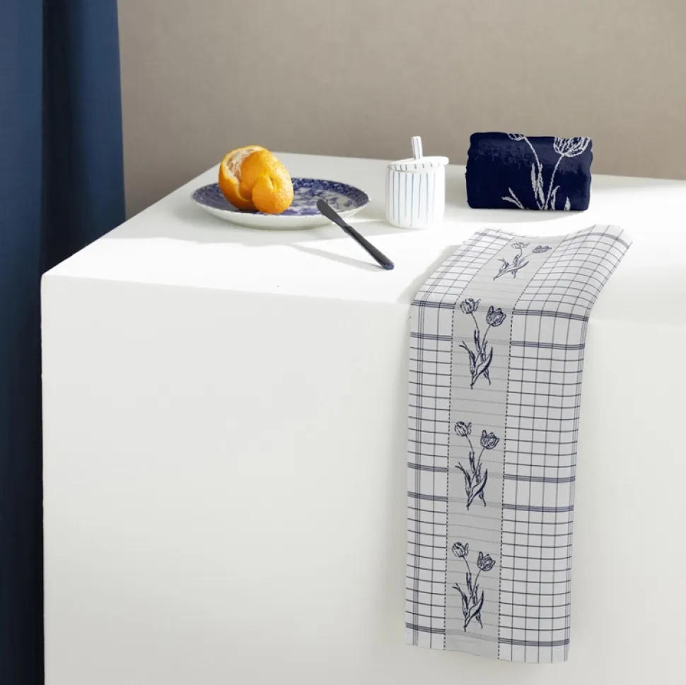 Theedoek DDDDD Lisse Blue (set van 6)