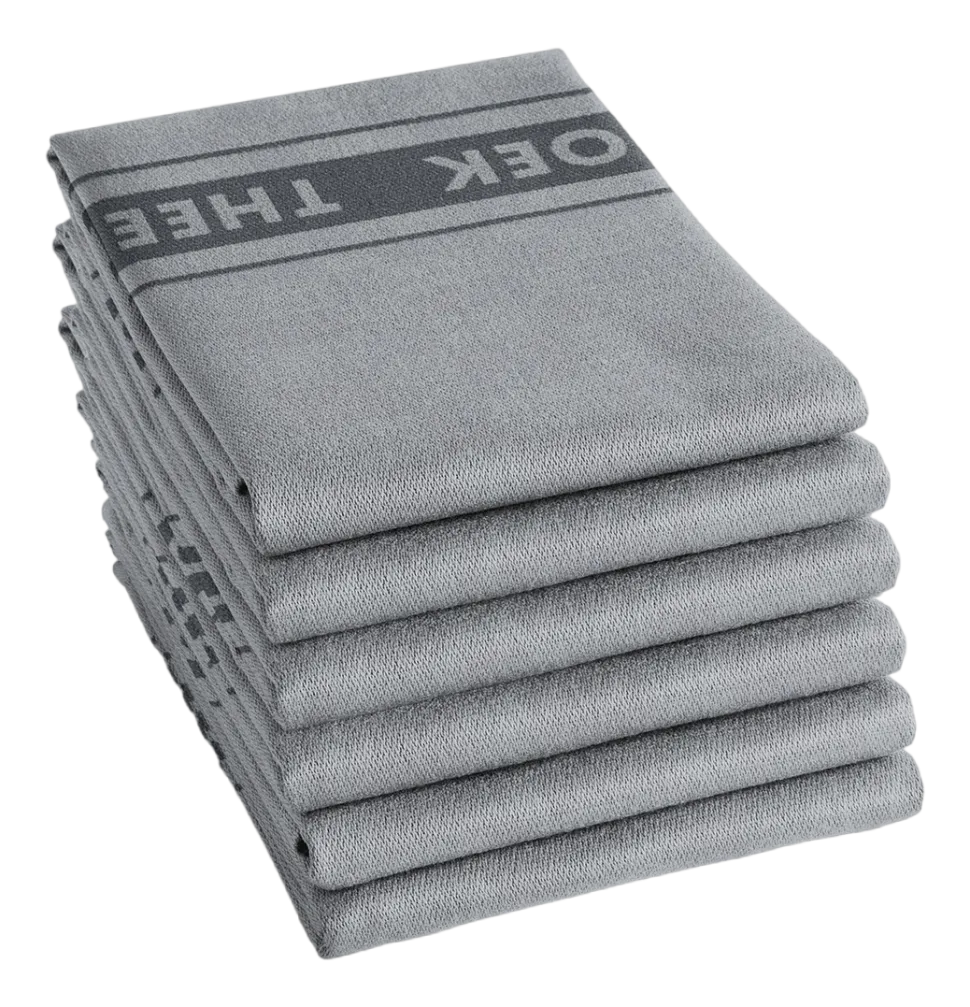 Theedoek DDDDD Pelle Grey 60 x 65 cm (Set van 6)