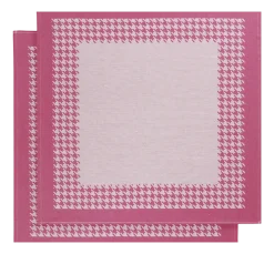 Theedoek De Witte Lietaer Pied De Poule Fuchsia (2 stuks)