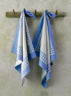 De Witte Lietaer Theedoek Pied De Poule Blue (2 stuks) Online