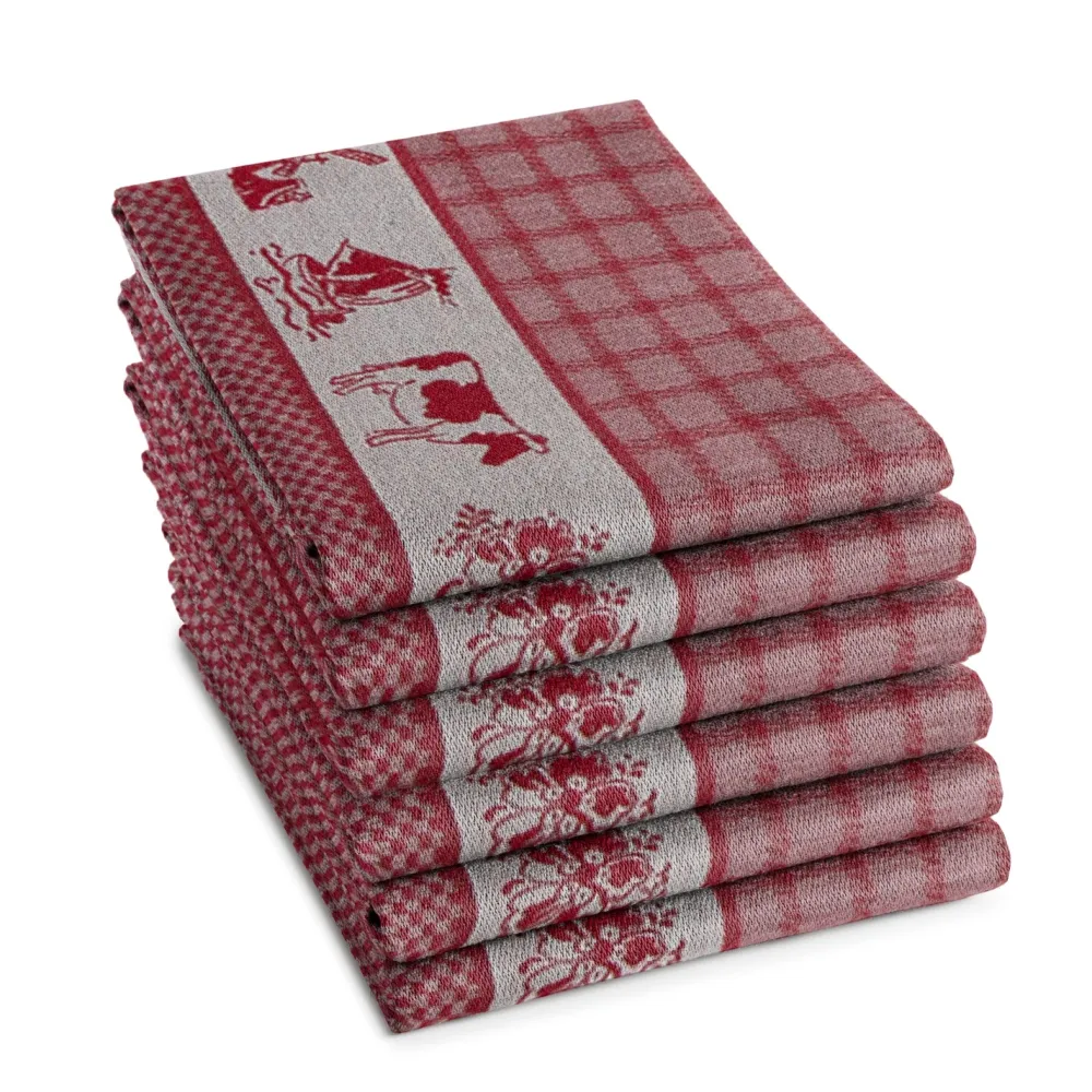 DDDDD Theedoeken Dutchie Red (set van 6) Hot