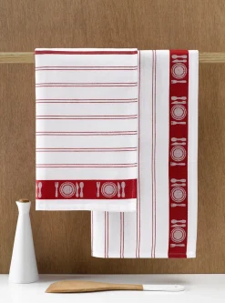 Theedoeken De Witte Lietaer BML White Red (3 stuks)