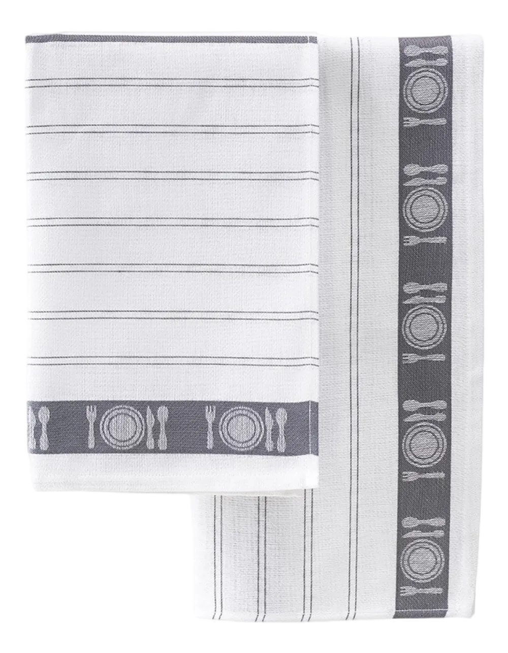 De Witte Lietaer Theedoeken BML White Grey (3 stuks) Best