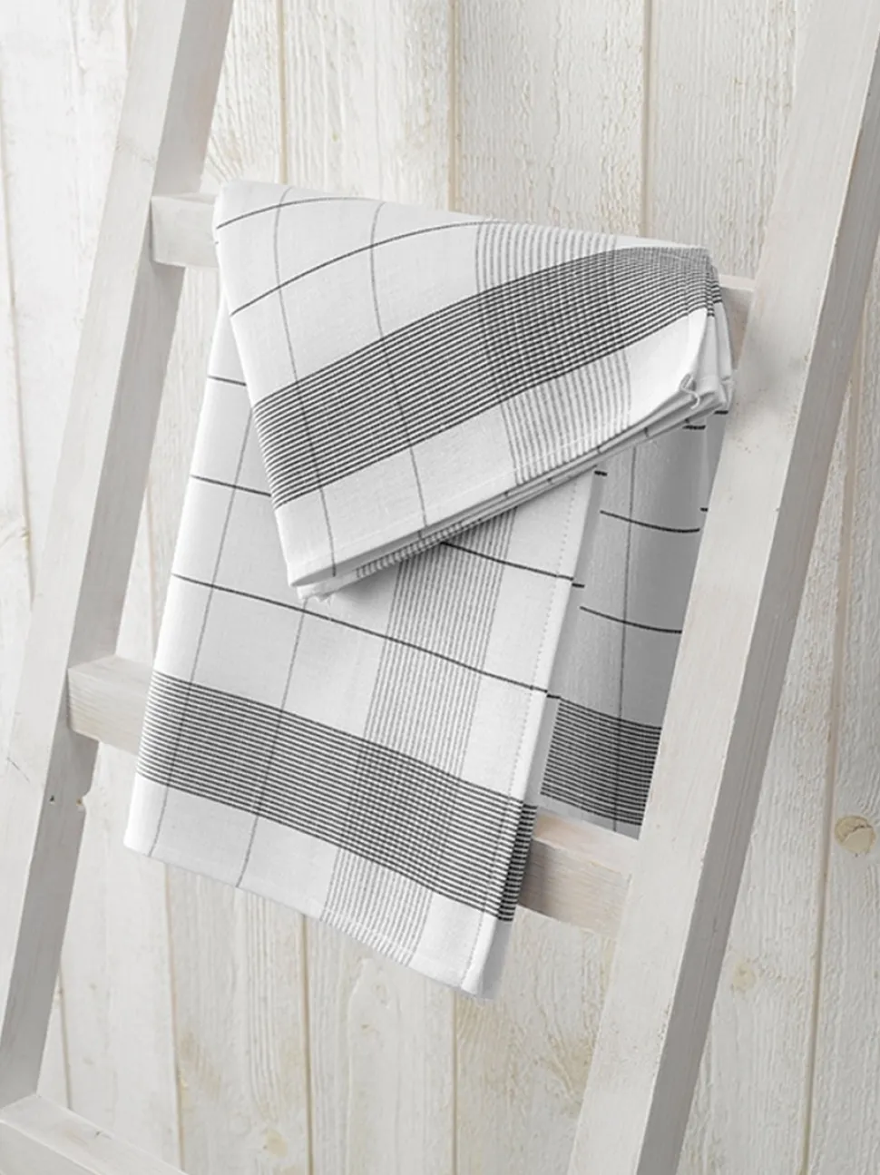 Theedoeken De Witte Lietaer Mixte White Black (2 stuks)