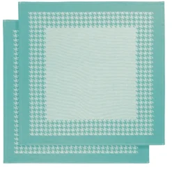 Theedoeken De Witte Lietaer Pied de Poule Aqua (2 stuks)