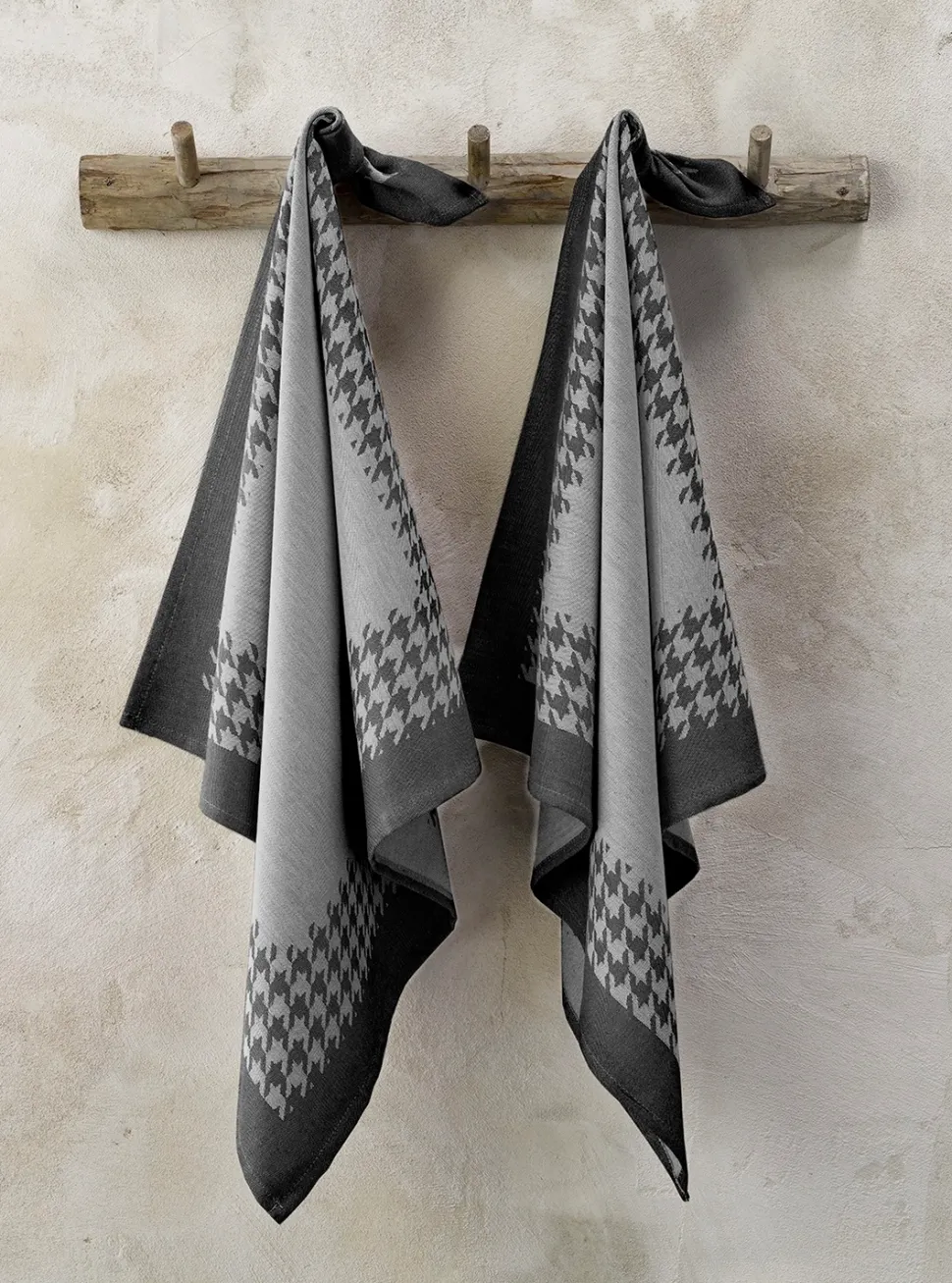 Theedoeken De Witte Lietaer Pied De Poule Black (2 stuks)