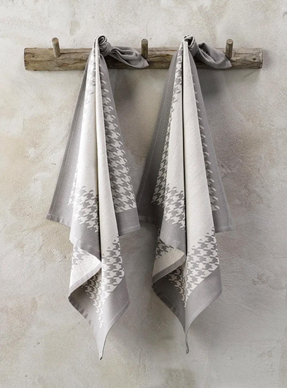 Theedoeken De Witte Lietaer Pied De Poule Grey (2 stuks)