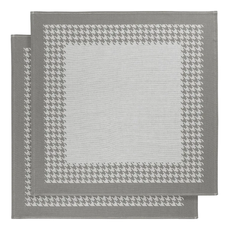 Theedoeken De Witte Lietaer Pied De Poule Grey (2 stuks)
